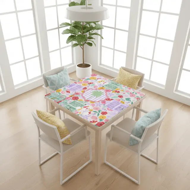 Splash Of Mahj And Color Co. Charleston South Carolina Mahjong Floral Preppy Mahjong Mat