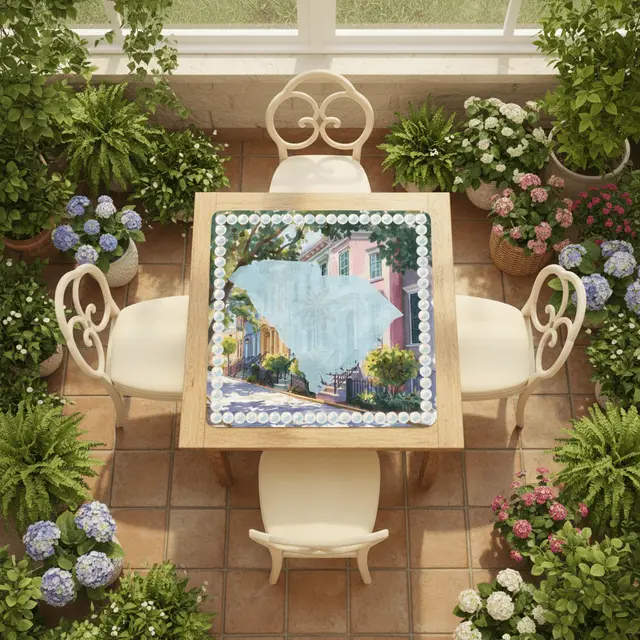 Splash Of Mahj And Color Co. Charleston South Carolina Mahjong Mat Rainbow Row Palmetto State