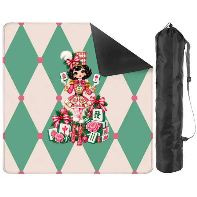 Splash Of Mahj And Color Co. Christmas Harlequin Mahjie Nutcracker Mahjong Mat