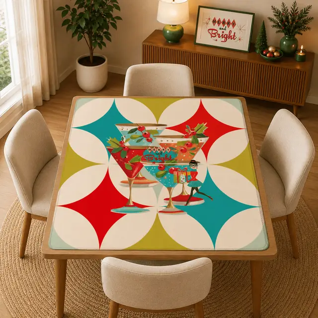 Splash Of Mahj And Color Co. Cocktail Hour At The Merry And Bright Christmas Mahjong Mat