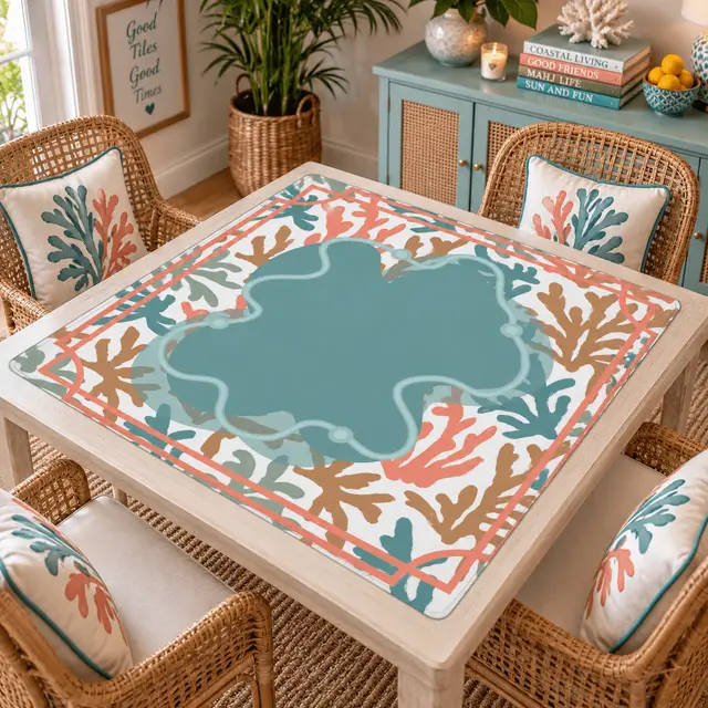 Splash Of Mahj And Color Co. Coral Reef Mahjong Mat