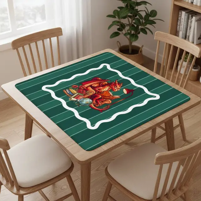 Splash Of Mahj And Color Co. Dragon Tales Book Lover Mahjong Mat