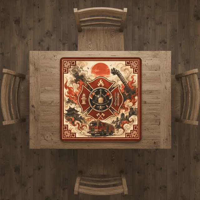 Splash Of Mahj And Color Co. Firefighters Mahjong Mat