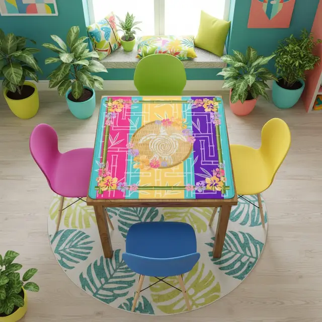 Splash Of Mahj And Color Co. Flairing With Aloha Hawaii Mahjong Mat