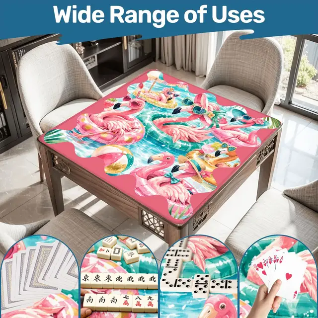 Splash Of Mahj And Color Co. Flamingo Palm Party Mahjong Mat