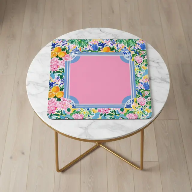 Splash Of Mahj And Color Co. Floral Chinoiserie Sunny Side Mini Mahjong Mat