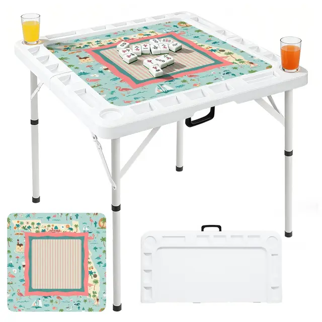 Splash Of Mahj And Color Co. Florida Sunshine State Mini Mahj Mat And Foldable Mahjong Table