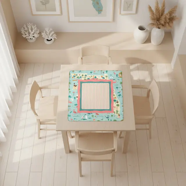 Splash Of Mahj And Color Co. Florida Sunshine State Whimsical Mahjong Game Mat