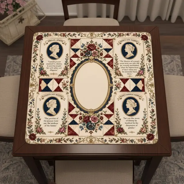 Splash Of Mahj And Color Co. Founding Mothers Vintage Cameo Custom Mahjong Mat