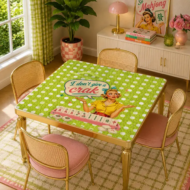 Splash Of Mahj And Color Co. Funny Mahjong Mat Cane & Cello I Don't Give A Crak Mahj Mat