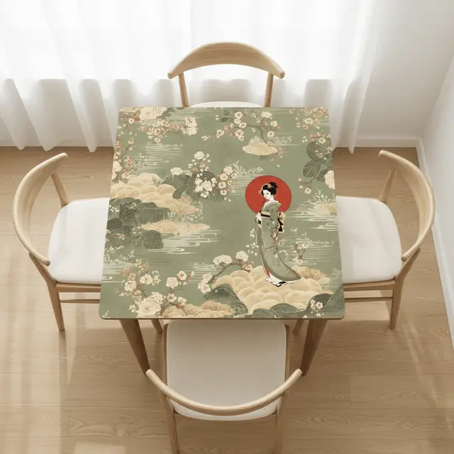Splash Of Mahj And Color Co. Giesha Girl Japanese Floral Mahjong Mat