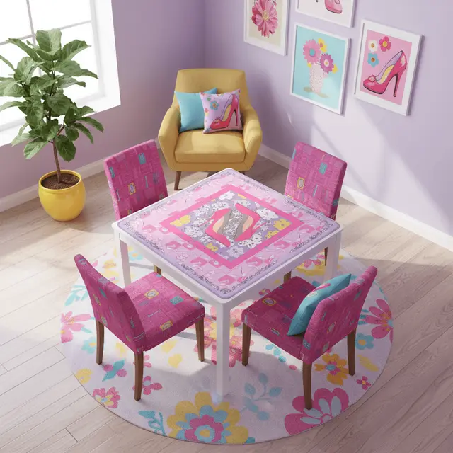 Splash Of Mahj And Color Co. Girly Pop Pink, Lavender Glam Gal Mahjong Mat