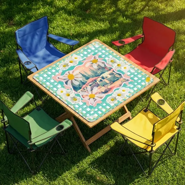 Splash Of Mahj And Color Co. Glamper Boom Yesteryear Daisy Camping, Picnic Mahjong Mat