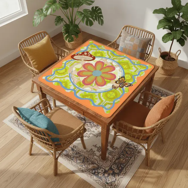 Splash Of Mahj And Color Co. Granny’s Happy Shroom Zoom Mahjong Mat