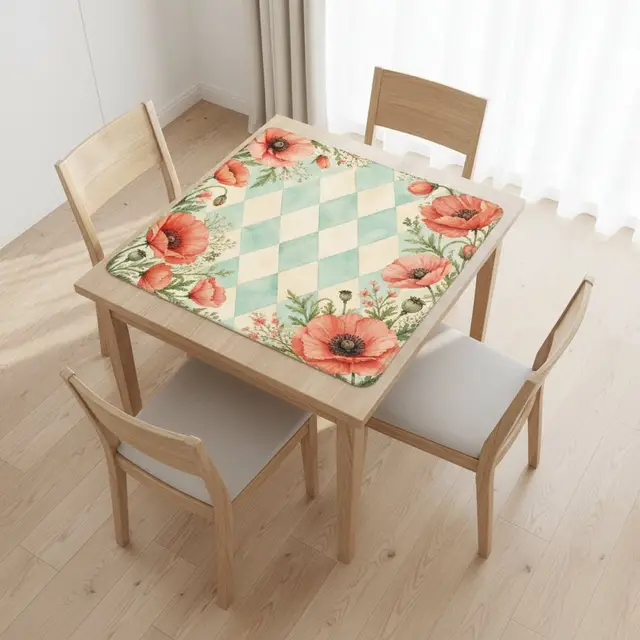 Splash Of Mahj And Color Co. Harlequin Romance Summer Poppy Mahjong Mat