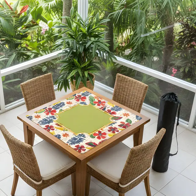 Splash Of Mahj And Color Co. Heirloom Vintage Floral Preppy, Heritage Collection Mahjong Mat