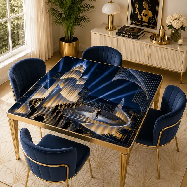 Splash Of Mahj And Color Co. Hollwood Glam Art Deco Custom Mahjong Mat