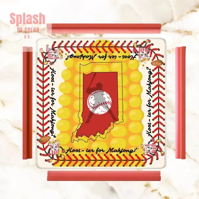 Splash Of Mahj And Color Co. Hoosier State Of Indiana State Pride Whimsical Funny Mahjong Mat