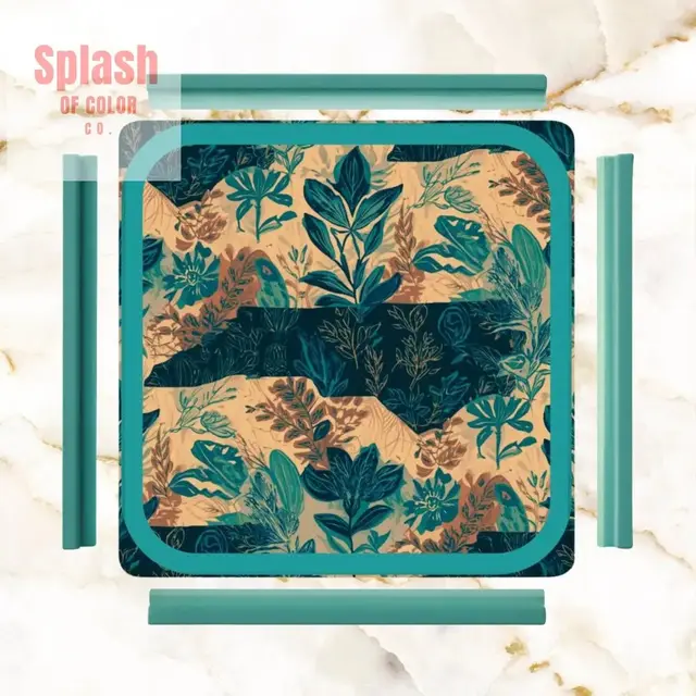 Splash Of Mahj And Color Co. In My Mind I'm Going To Carolina, North Carolina Whimsical Watercolor Blue, Teal Mahjong Mat