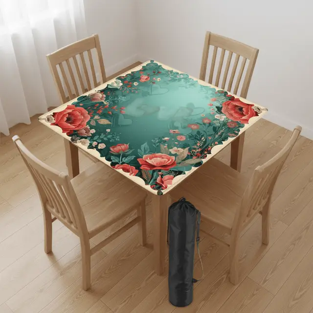 Splash Of Mahj And Color Co. It Must Be Love, Vintage Valentine Roses Mahjong Mat