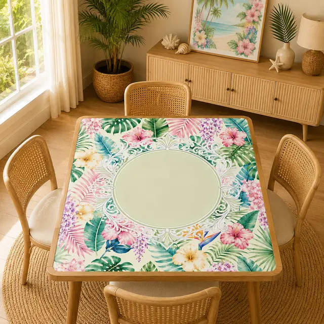 Splash Of Mahj And Color Co. Jungle Love Pastel Chinoiserie Mahjong Mat
