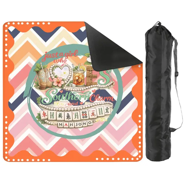Splash Of Mahj And Color Co. Just A Girl Who Likes Southern Charm And Mahjong Mini Travel Mahjong Mat