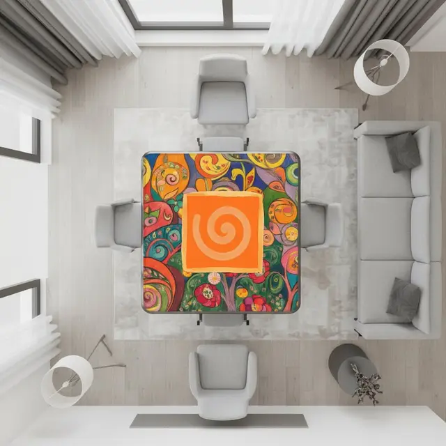 Splash Of Mahj And Color Co. Klimt Watercolor Abstract Designed Mahjong Mat