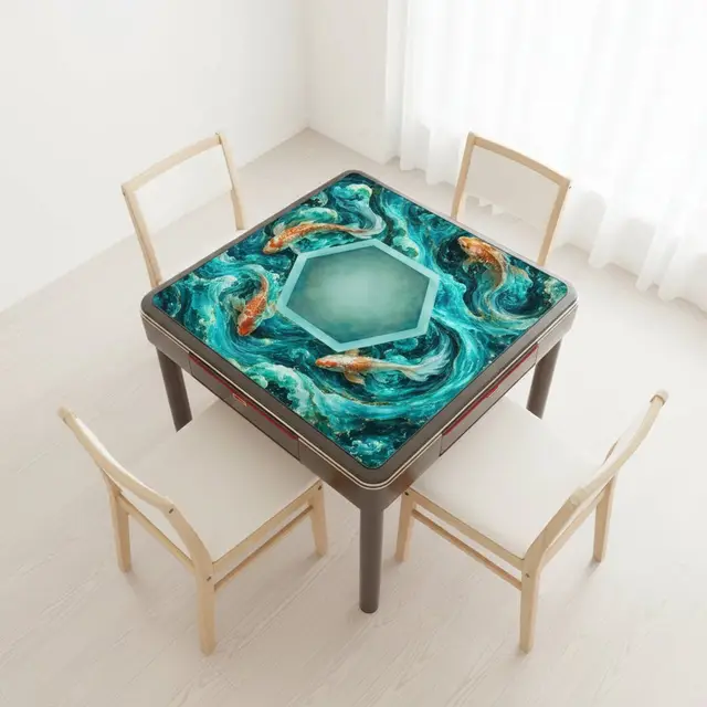 Splash Of Mahj And Color Co. Koi Fish Tranquil Tides Mahjong Mat