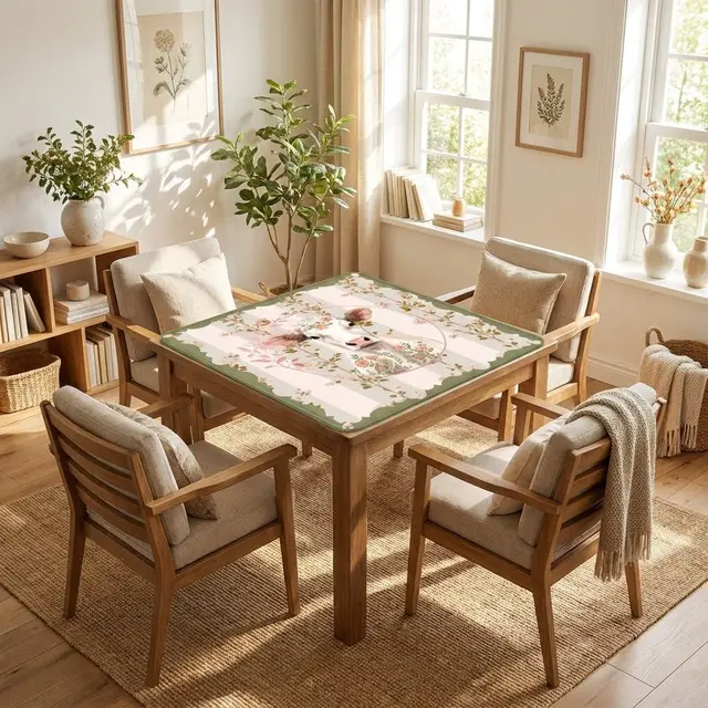 Splash Of Mahj And Color Co. Laugh Until The Cows Come Home Floral Preppy Mahjong Mat