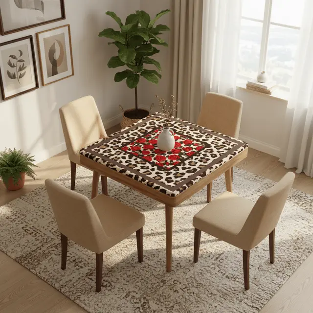 Splash Of Mahj And Color Co. Leopard Print Wild Things, Mahjong Mat Roses And Animal Print