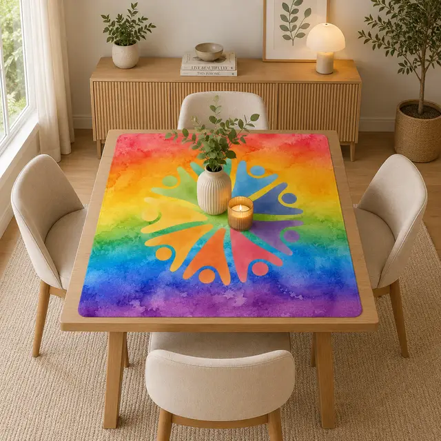 Splash Of Mahj And Color Co. LGBTQ Rainbow Tie Dye Mahjong Mat