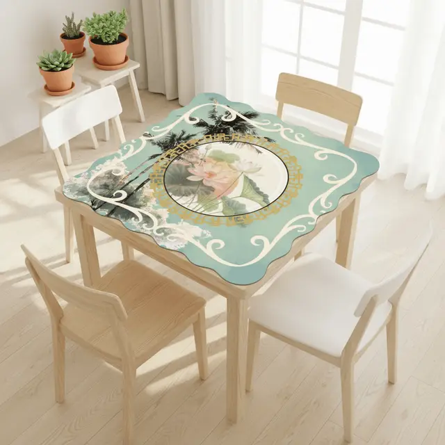 Splash Of Mahj And Color Co. Lily On The Lanai Scalloped Mahjong Mat
