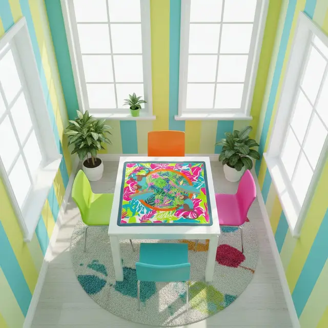 Splash Of Mahj And Color Co. Lime In The Coconut Tropical Oasis Monkey Mahjong Mat