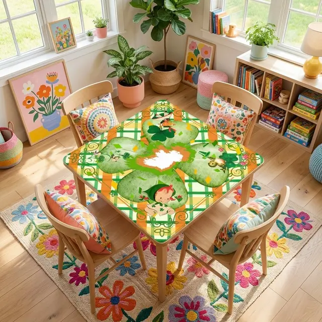 Splash Of Mahj And Color Co. Luck Of The Irish, Vintage Nostalgia Charming Mahjong Mat