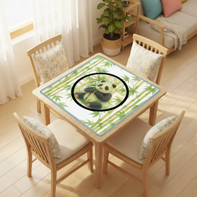 Splash Of Mahj And Color Co. Lucky Bamboo Panda Bear Mahjong Mat