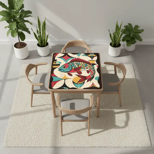 Splash Of Mahj And Color Co. Lucky Fin Modern Mahjong Mat