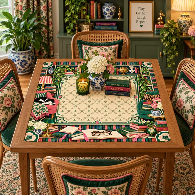Splash Of Mahj And Color Co. Mahj Between the Lines Book Lover Mahjong Mat