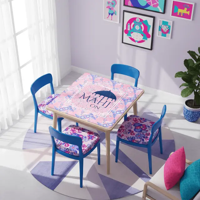 Splash Of Mahj And Color Co. Mahj On, Pretty In Pink Pastels Parasol Umbrella, Mahjong Mat