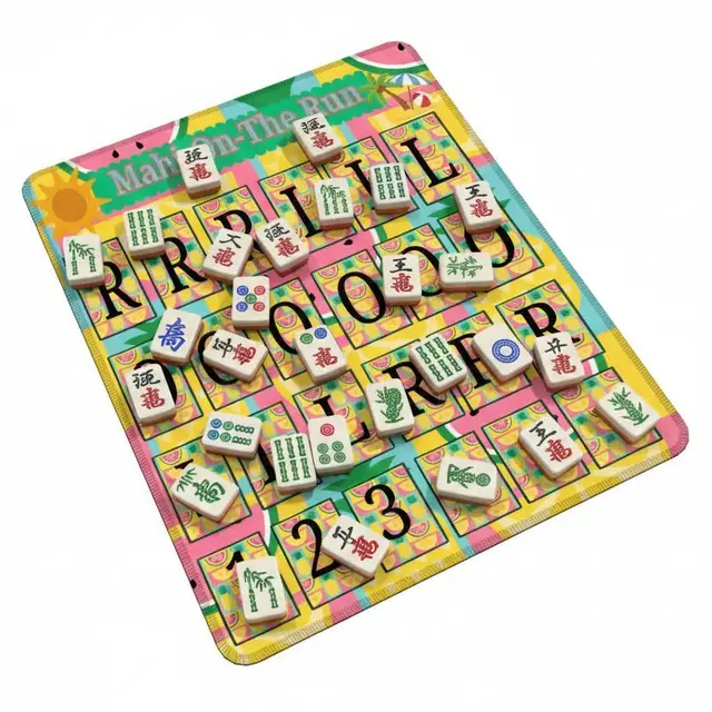Splash Of Mahj And Color Co. Mahj On The Run Practice Mini Pad Mahjong Mat Stitched Edge (Vertical)