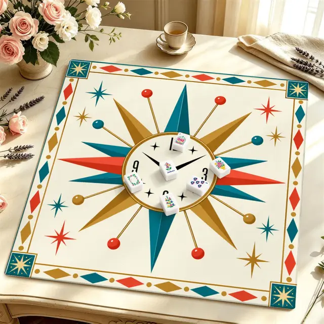 Splash Of Mahj And Color Co. Mahj Past Midnight Modtastic Mahjong Mat Sleek Surface