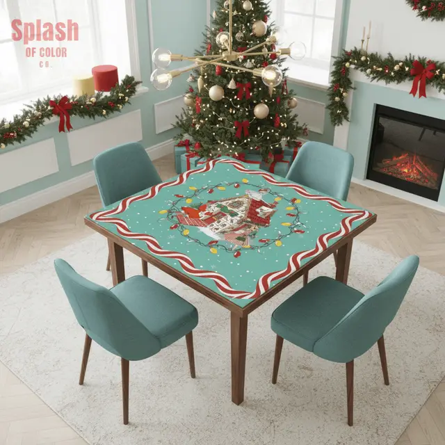 Splash Of Mahj And Color Co. Mahjong Christmas Mat, Whimsical Heritage Collection, Vintage Mahj Ladies