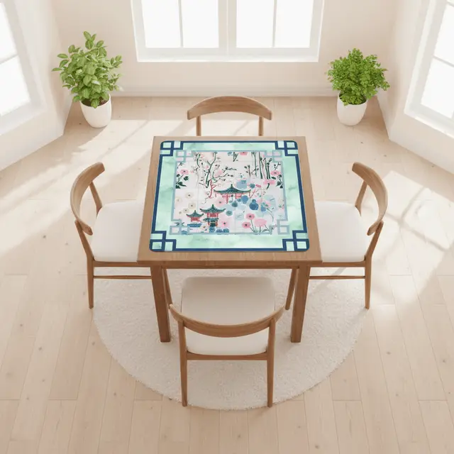 Splash Of Mahj And Color Co. Mahjong Jade Whisper Watercolor Mahj Mat