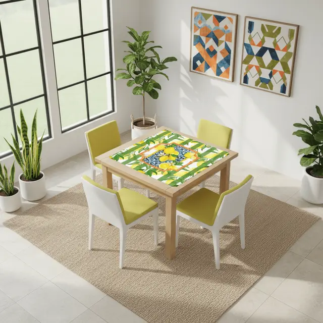 Splash Of Mahj And Color Co. Mahjong Mat Lemon Zest Preppy Green Striped Lemon Mahj Mat