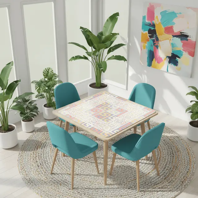 Splash Of Mahj And Color Co. Mahjong Mat Soft Pastels Geometric Modern Mahj Enthusiast Game Mat