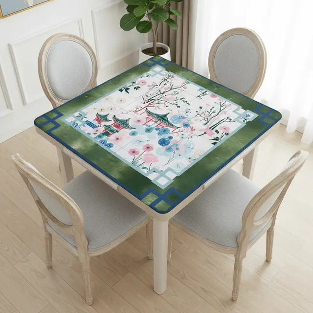 Splash Of Mahj And Color Co. Malachite Mahjong Mat Asian Motif
