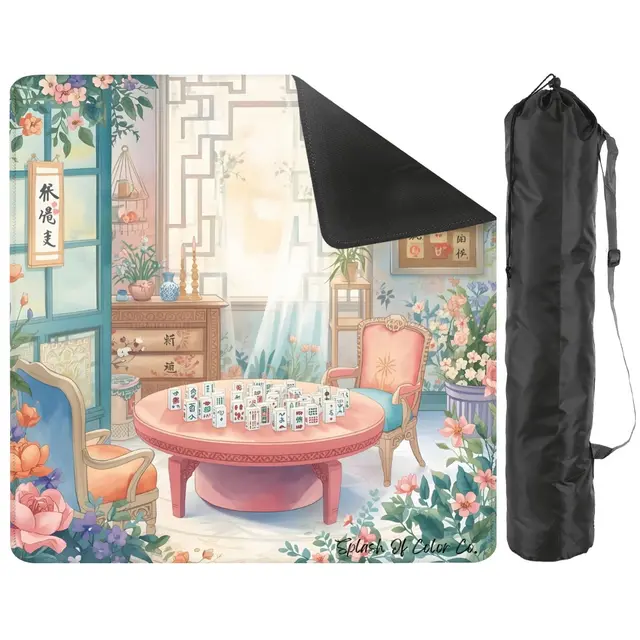 Splash Of Mahj And Color Co. Modern Mahjong Tea Room Mini Mahjong Mat