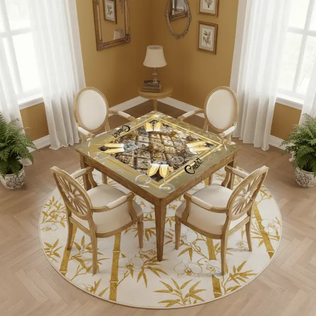 Splash Of Mahj And Color Co. New Year's Eve Mahjong Mat, Glitz Gold