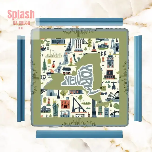Splash Of Mahj And Color Co. New York New York Whimsical, Splash Of Whimsy Mahjong Mat