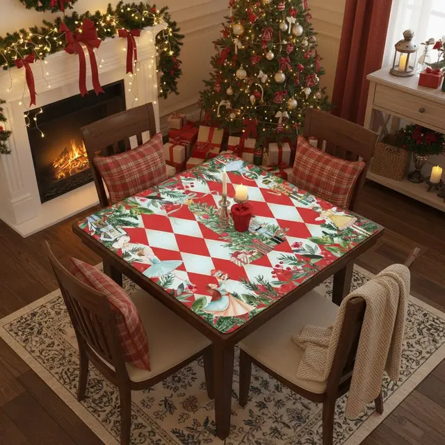 Splash Of Mahj And Color Co. Nuttier Than A Nutcracker Harlequin Christmas Mahjong Mat