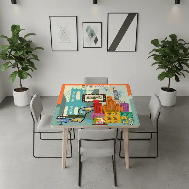 Splash Of Mahj And Color Co. NYC On Broadway New York Cityscape Mahjong Mat